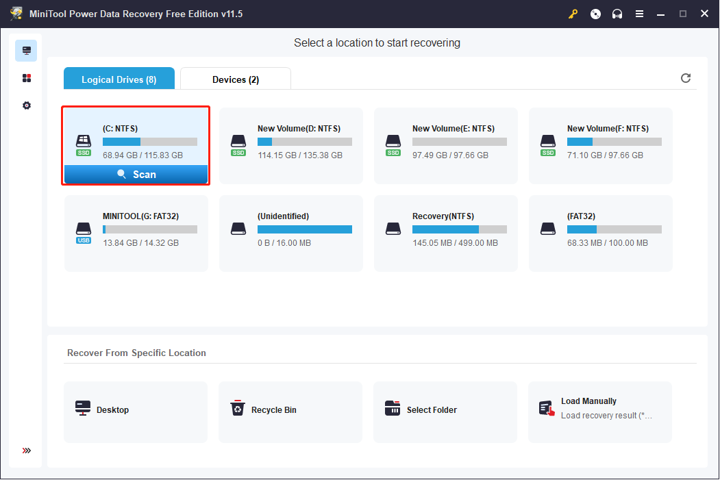 select a partition to scan