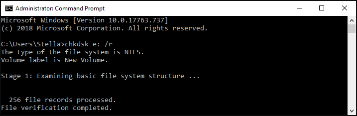 use CHKDKS to check hard disk