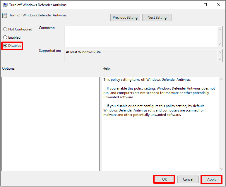 change the Settings of the Group Policy
