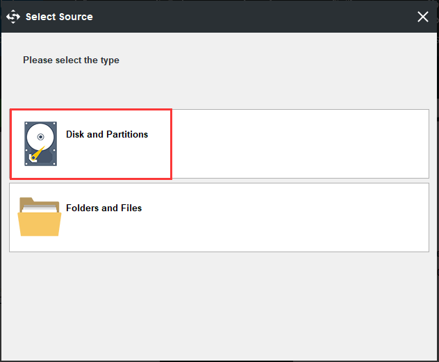 choose backup source 