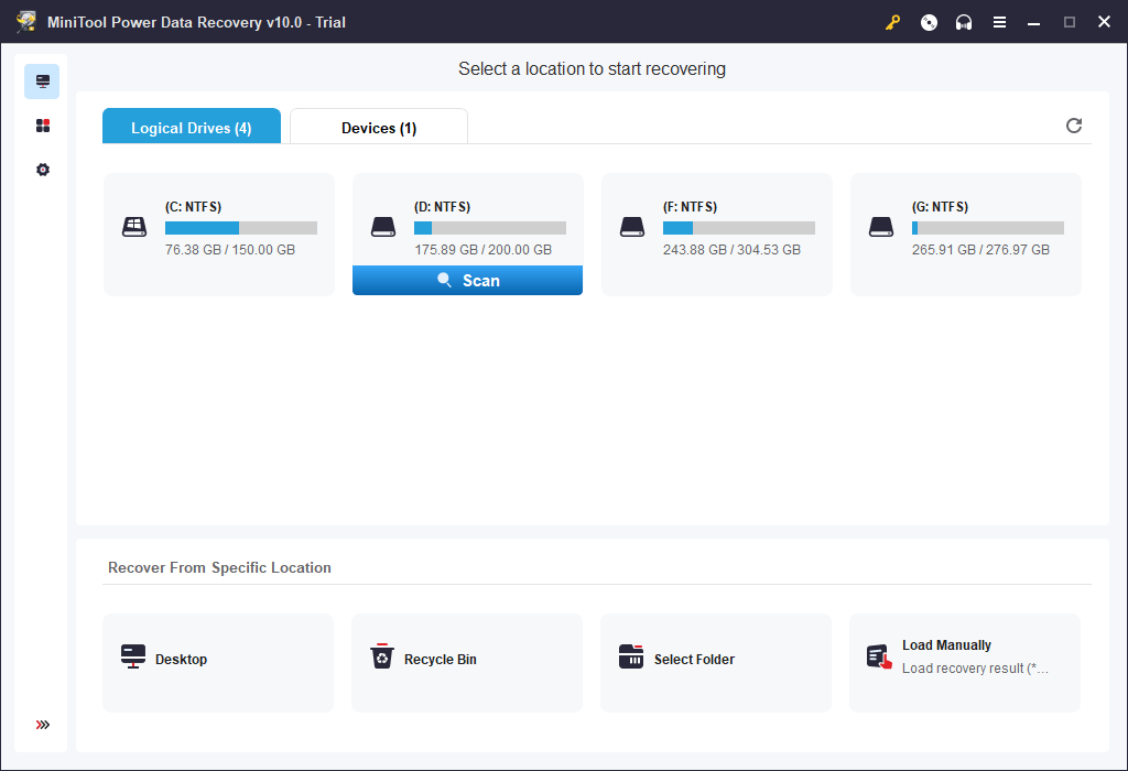 recover lost data with MiniTool Power Data Recovery