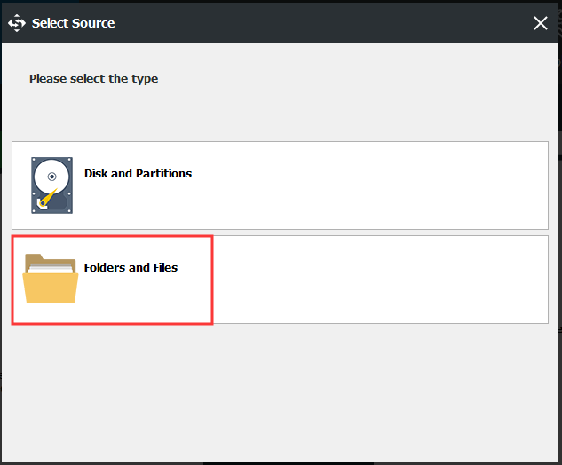 choose File and Folders