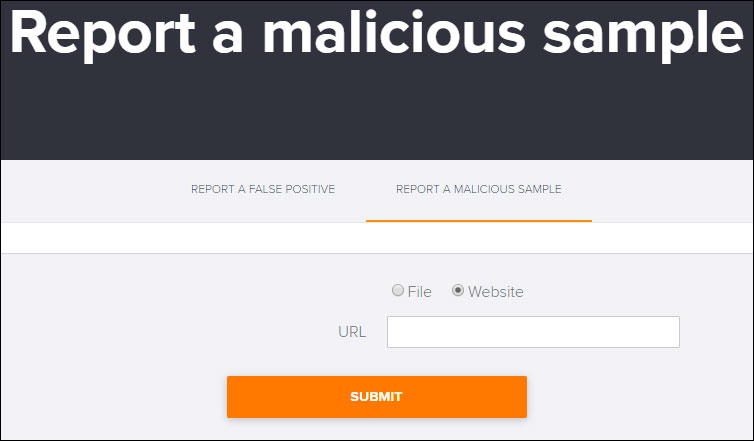 use the official web form for reporting false positive detection