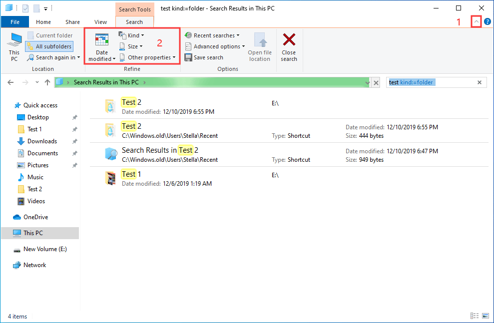 advanced search in File Explorer