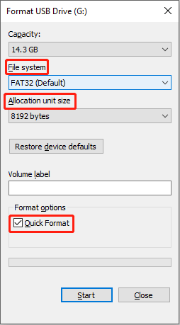 set format settings