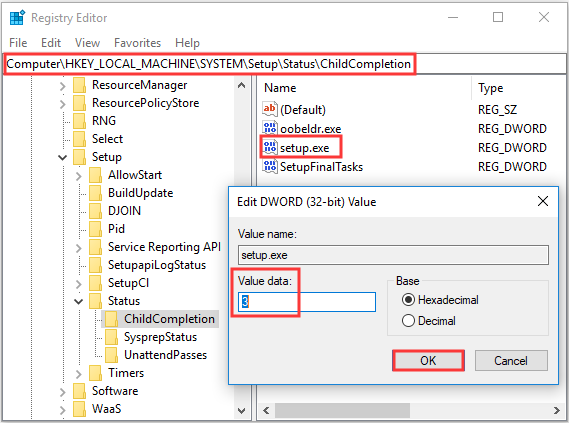 edit the Registry Editor