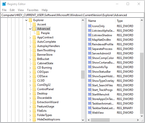 navigate to the Advanced folder