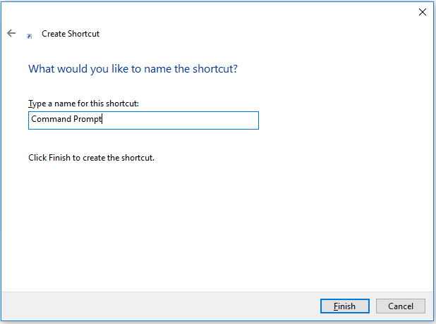 create a shortcut for Command Prompt
