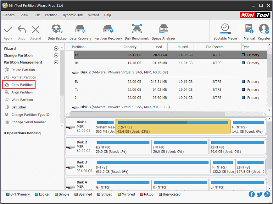 click Copy Partition