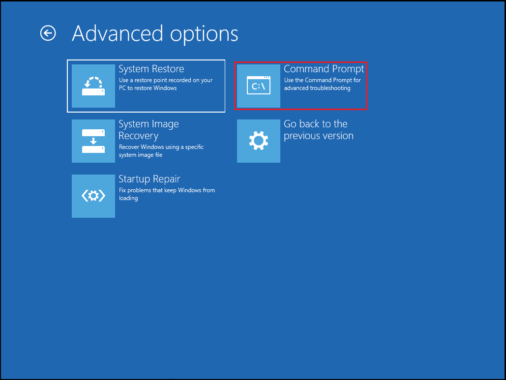 click Command Prompt