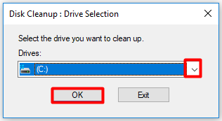 select the drive that you want to clean up