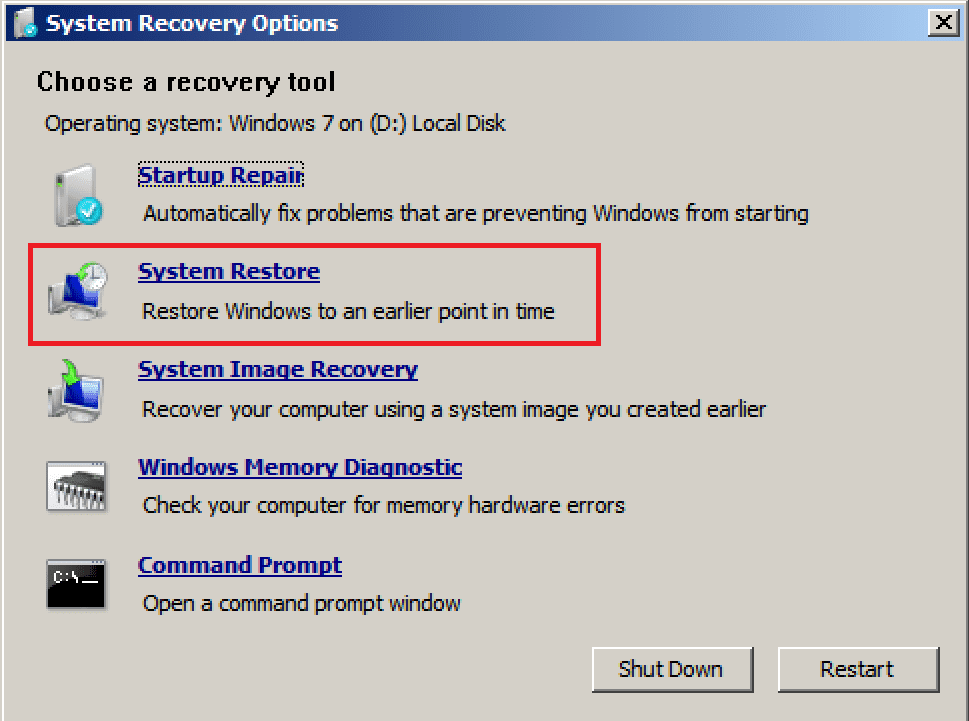 perform a System Restore