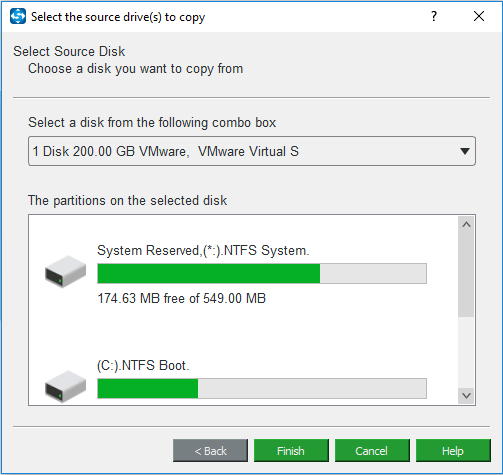 select the clone source