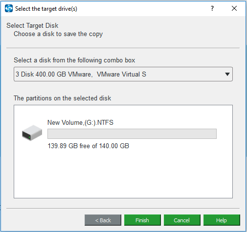 choose the target disk