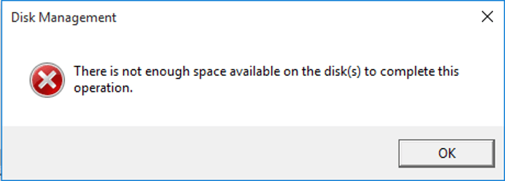 convert to dynamic disk error