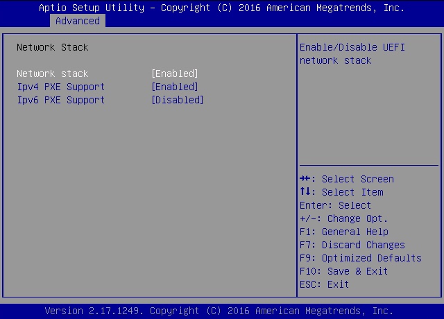 verify that PXE boot is enabled