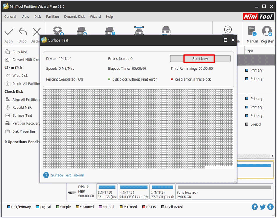 click on the start button to begin the operation