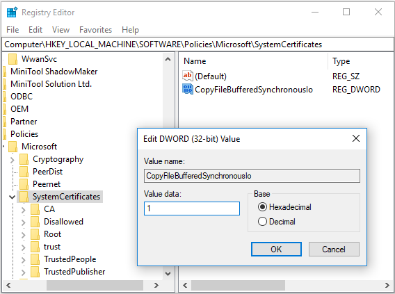 add a Registry key