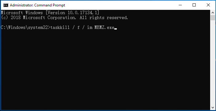 use command prompt to stop MEMZ