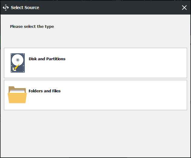 choose backup source