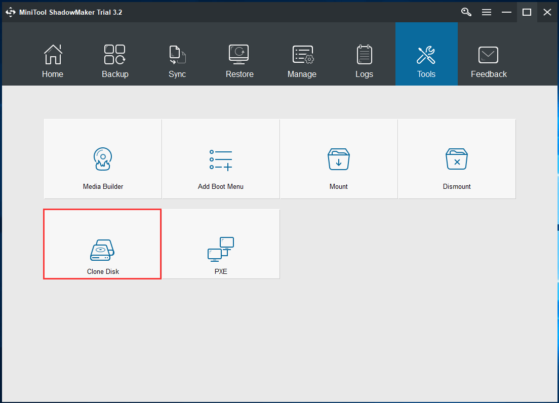 clone disk feature