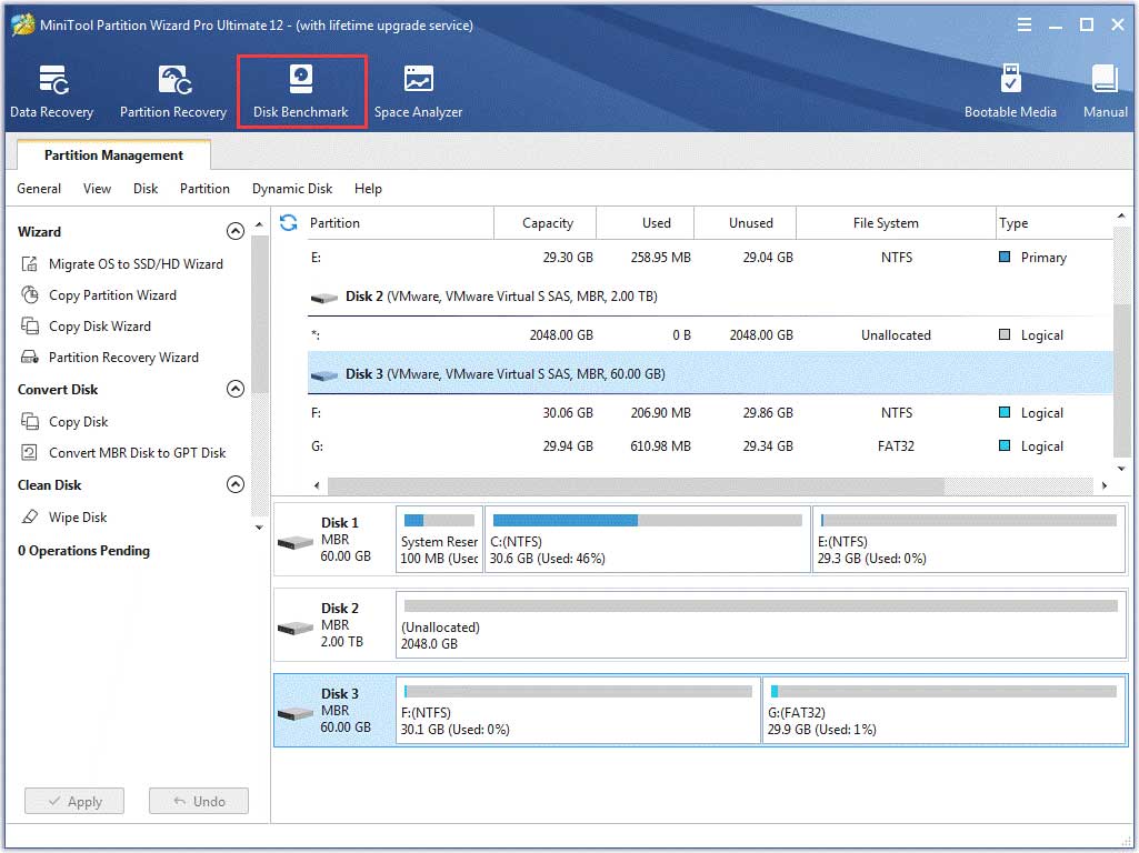 click on Disk Benchmark