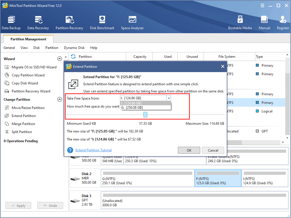 extend partition