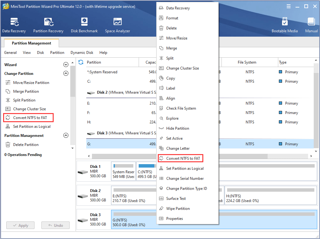 convert NTFS to FAT