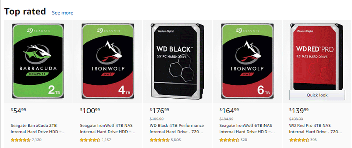 Top rated internal terabyte hard drive for PC