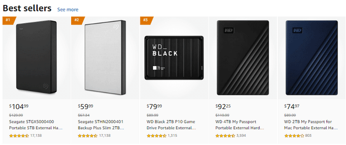 Best-selling external hard drive for PC