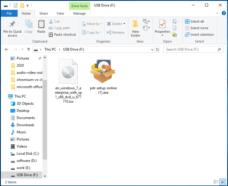 save files to a flash drive