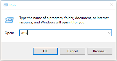 open cmd on Windows 10