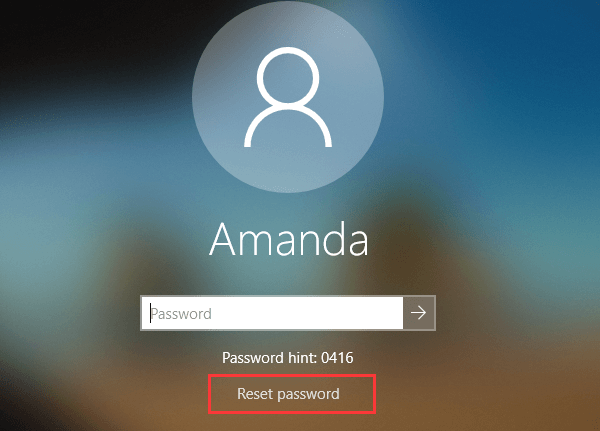 reset password