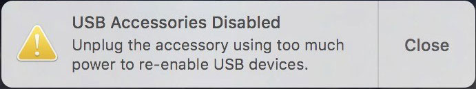 USB Accessories Disabled