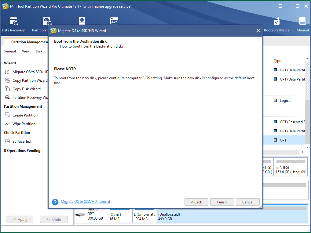 Configure Target Disk as Default Boot to Boot from It