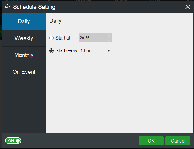 schedule setting in MiniTool ShadowMaker