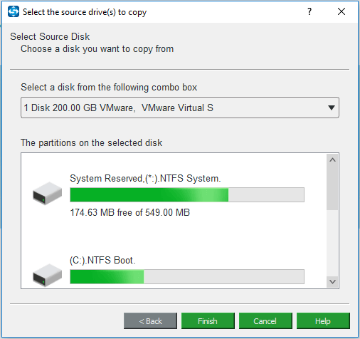 select disk clone source