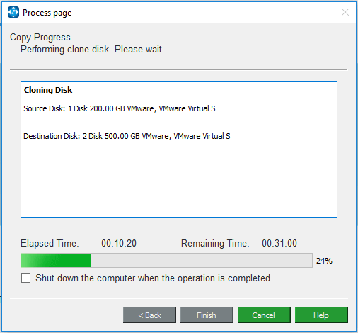 start to clone hard drive