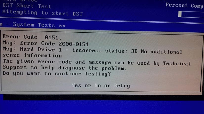 Dell error code 2000-0151