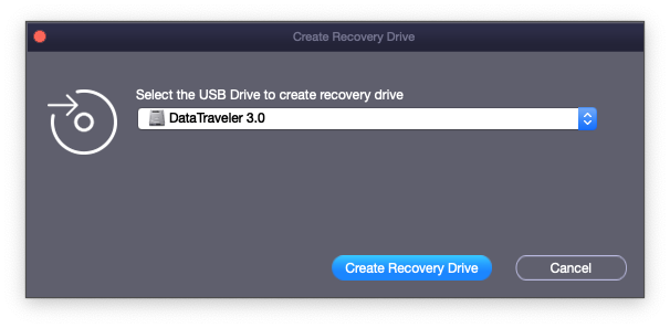 click Create Recovery Drive