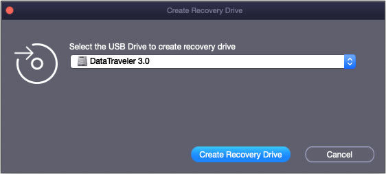 click Create Recovery Drive