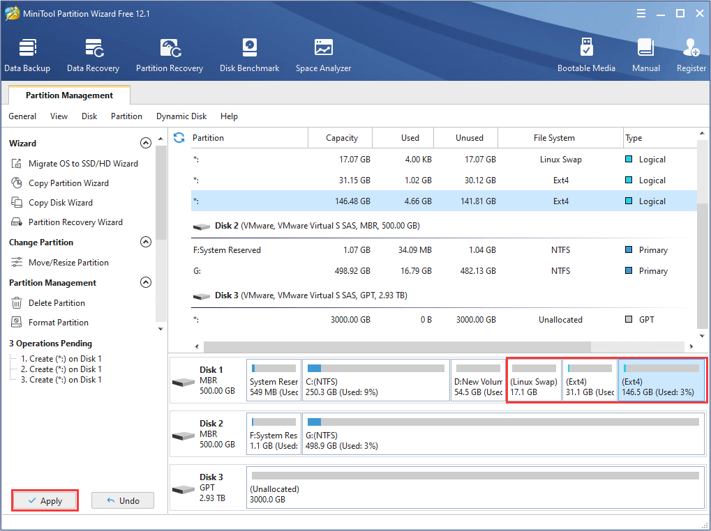 check partition layout