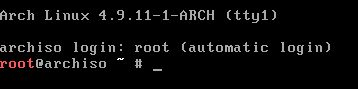 Arch Linux command prompt interface