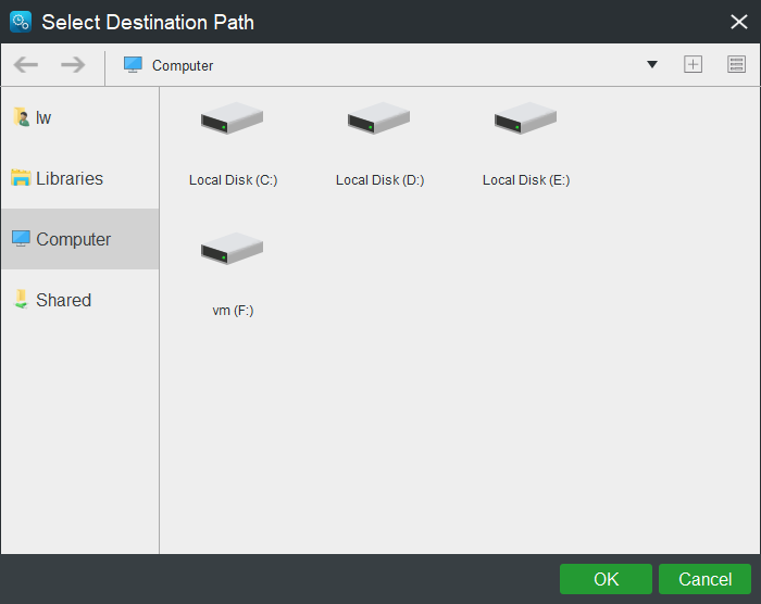 choose one destination to store your files