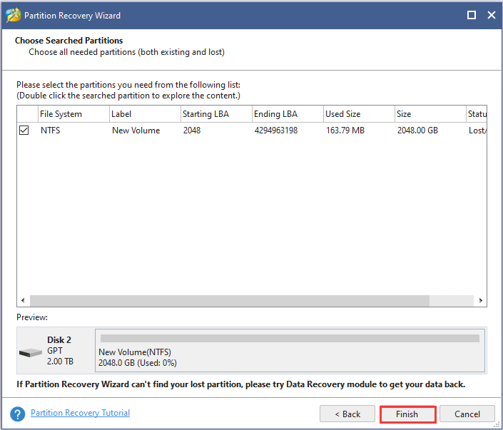 check needed partitions