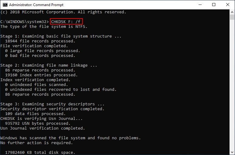 CHKDSK command