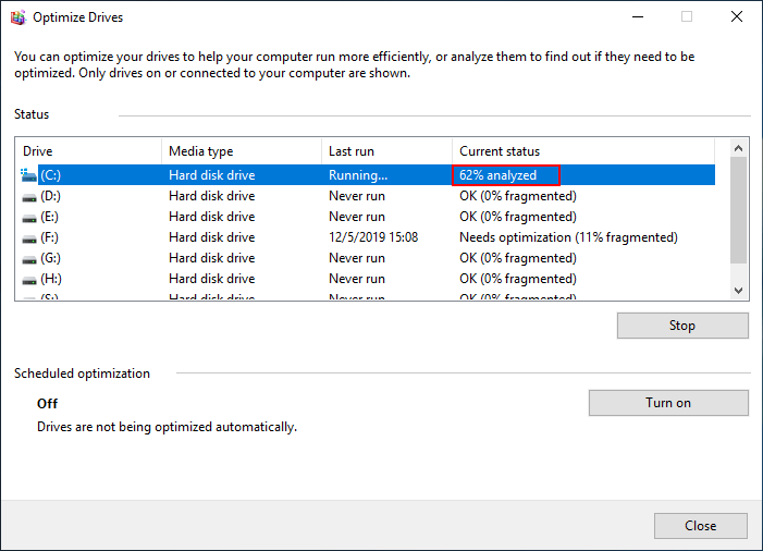 Defragment and Optimize Drives