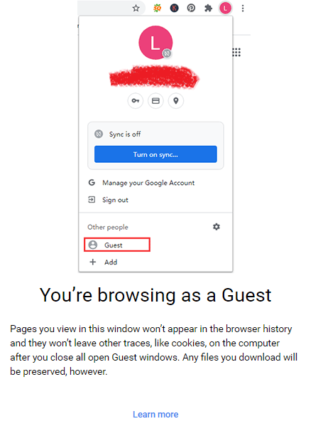 enable and turn off the Guest Mode