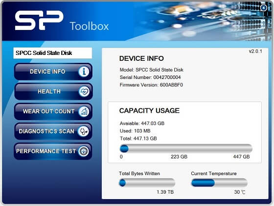 Silicon Power SSD Software – SP Toolbox