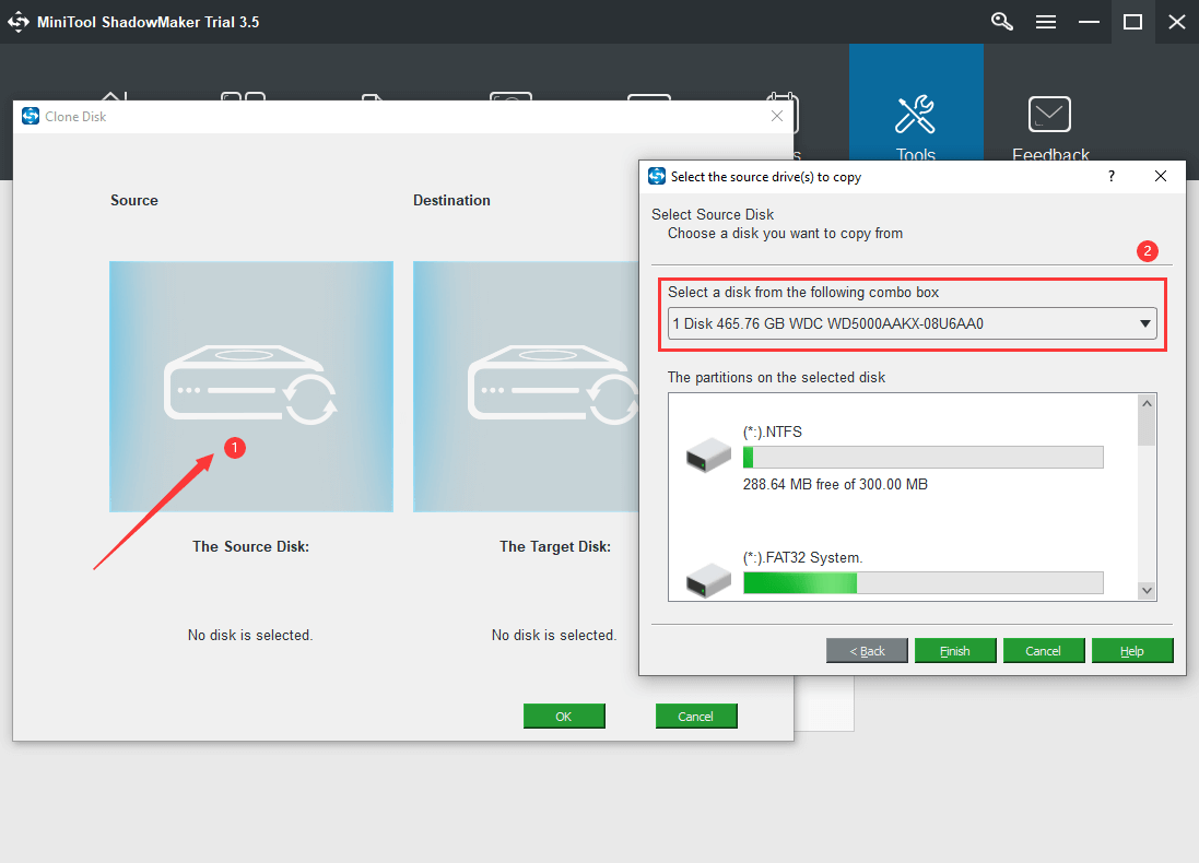 Choose Source Disk to Clone